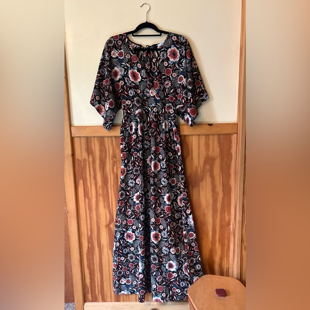 Renn Black Floral Maxi Dress